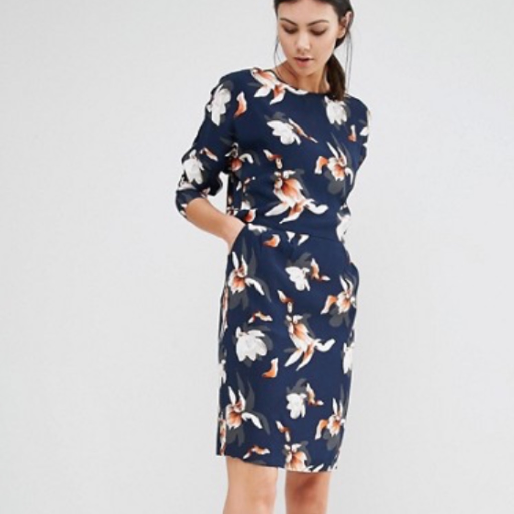 Nwt Y.A.S. Asos Magnolia Print Longsleeve Dress Xs